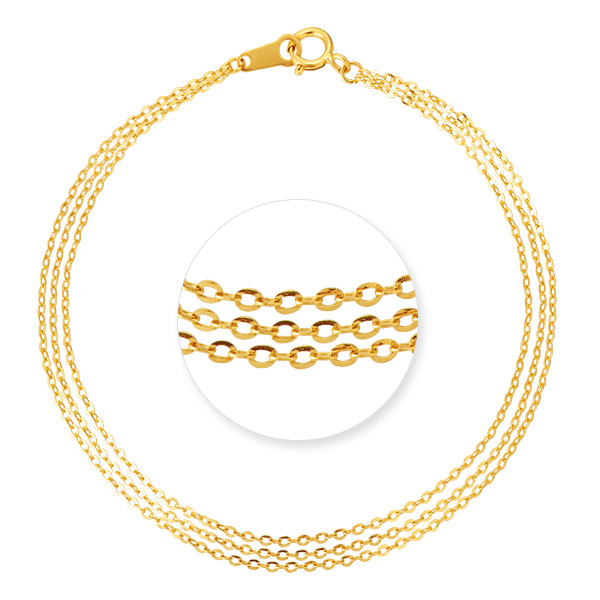 골드앤 14K 베이직 세줄 팔찌 YG 125,800원