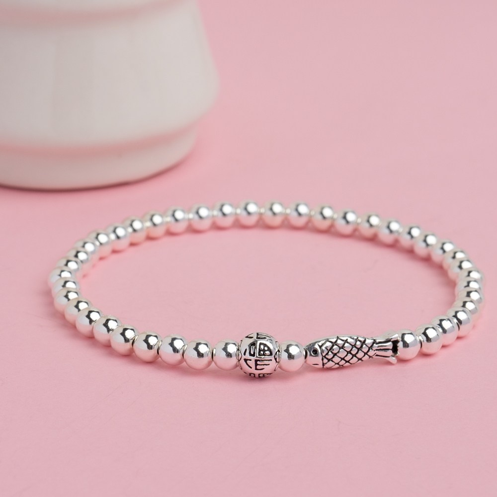 크레비쥬 실버925 물고기 자식운 학업운 재물운 행운의 은볼 팔찌 85,800원
