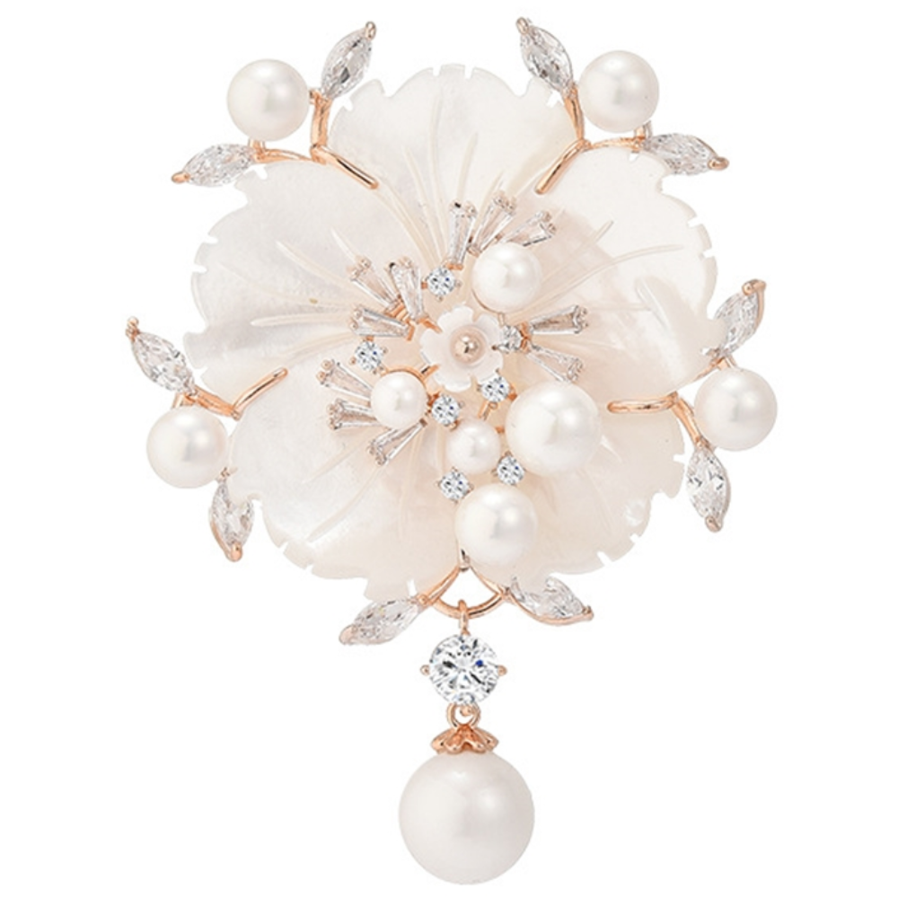 에르모사제이 B019 럭셔리 플라워 꽃 진주 브로치 28,900원