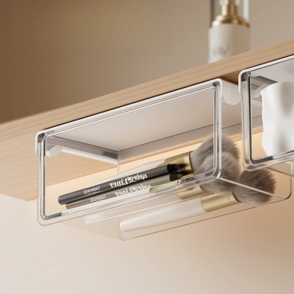 리우 무타공 슬라이딩 히든 서랍 수납 정리함, 화이트 L, 1개 7,800원