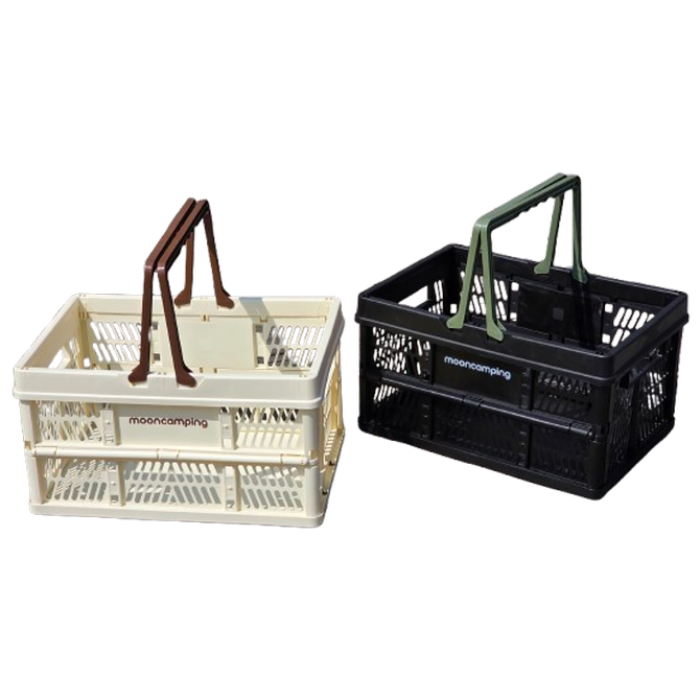 문고리닷컴 문캠핑 접이식 폴딩 바스켓 32리터 라지 대 사이즈, 1개, 블랙(손잡이 카키) 12,900원