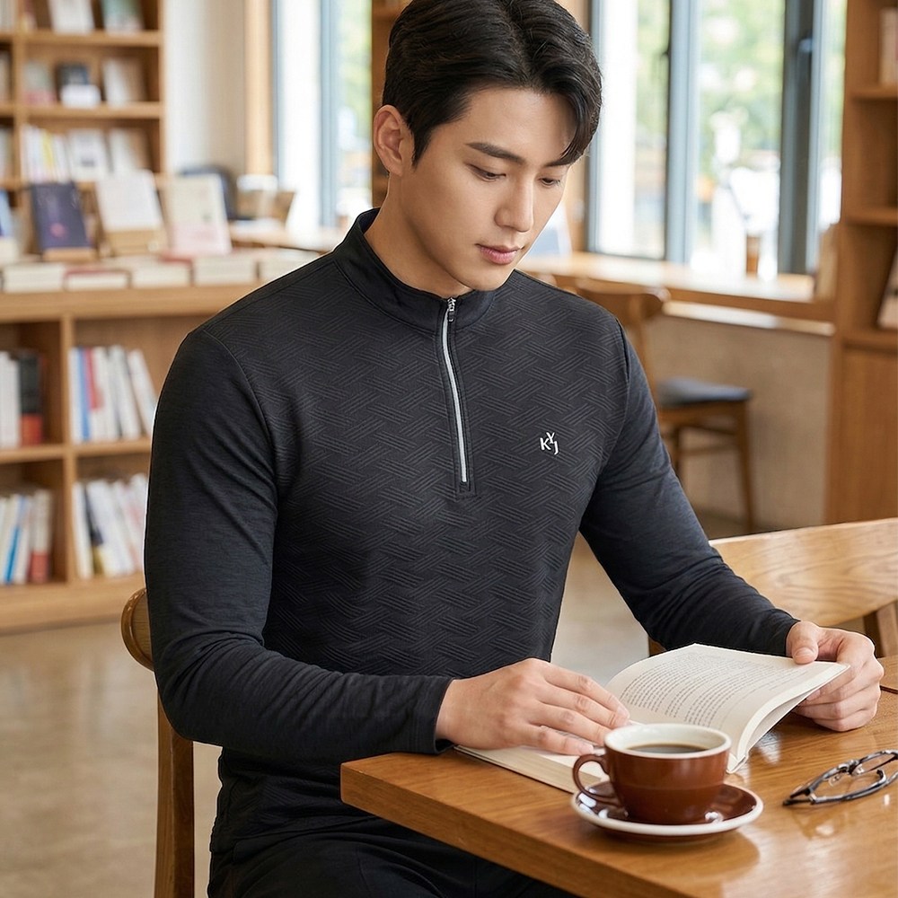 김영주골프 남성 간절기 긴팔 집업 아트 소로나 집업 티셔츠 반목 아웃도어 스판 1124 19,870원