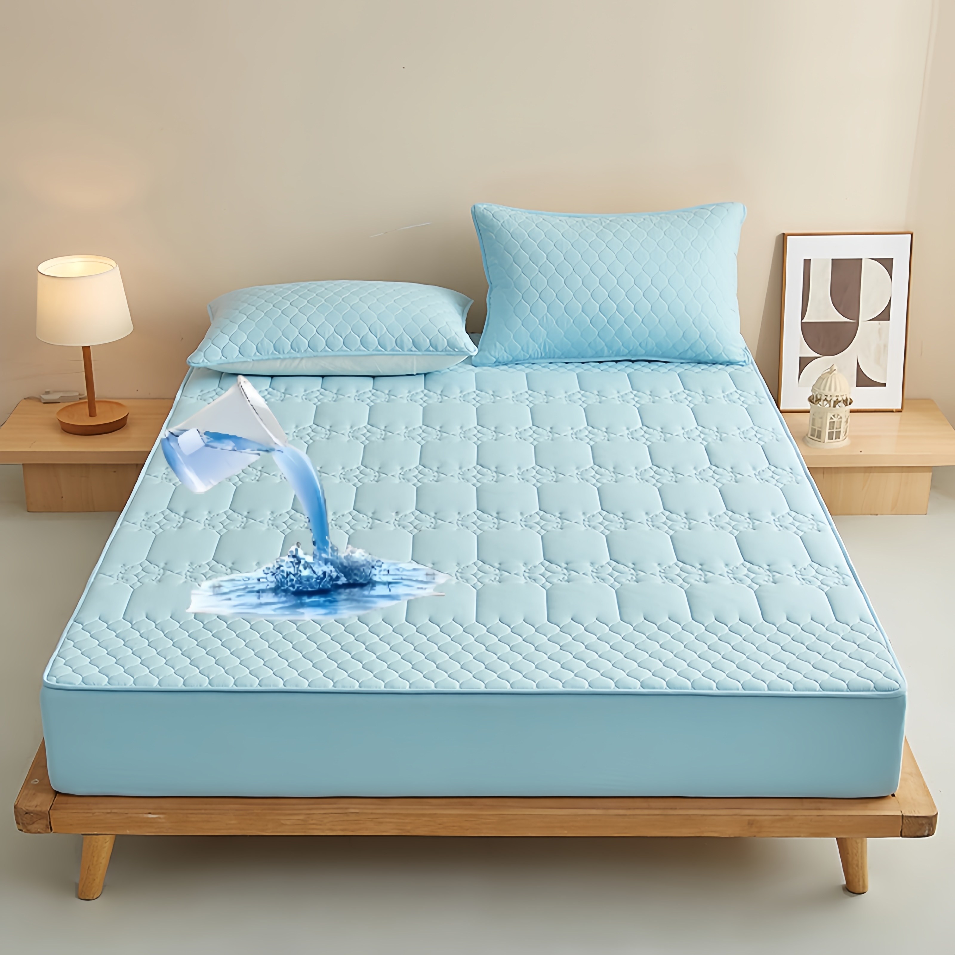 양질 먼지없는 방수 매트리스 커버 방수 침대 갓 매트리스 커버 워싱 면 패딩 침대 삿갓 14,900원