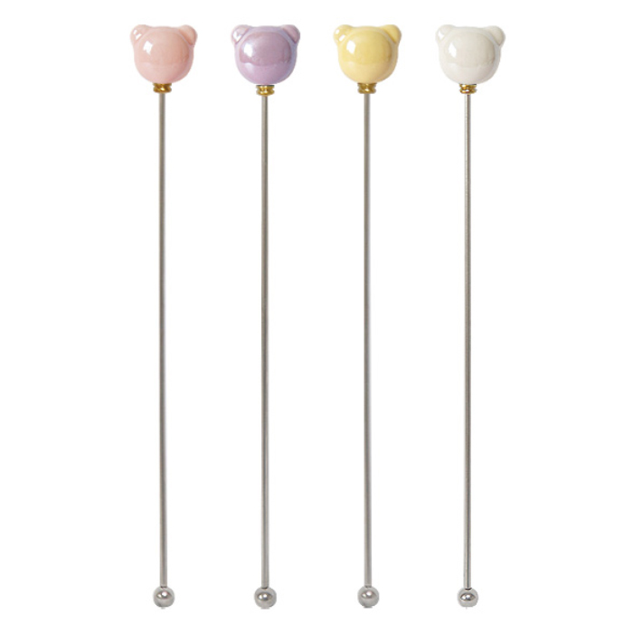 라임올리브 곰돌이 펄 머들러 4종 7,000원