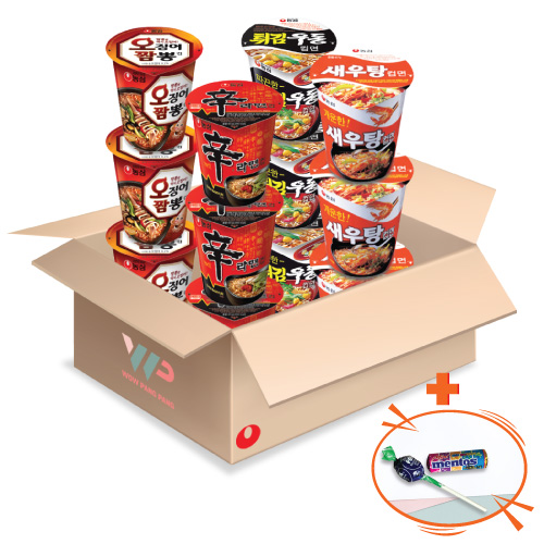 농심 소컵라면 4종 소컵 혼합세트 신라면3 새우탕3 튀김우동3 오징어짬뽕3 총12컵입 캔디2종 증정 18,190원