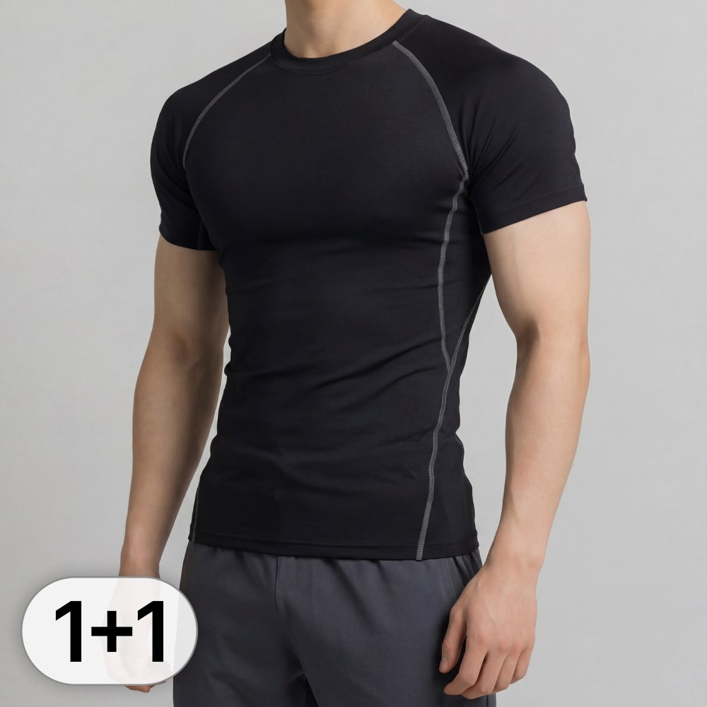 루크 2개 세트 기능성 반팔 이너 언더레이어 남성 티셔츠 남자 골프 축구 상의 스포츠 웨어 사계절 봄가을 내의 11,900원