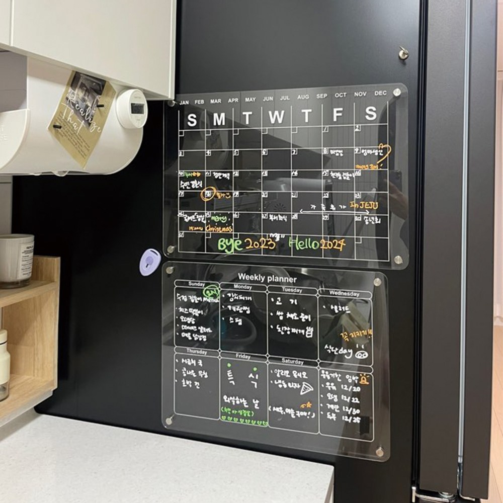 냉장고 달력 자석 아크릴 메모 보드 현관문 메모판 월간 주간 스케쥴 착붙 플래너 화이트보드 38,000원