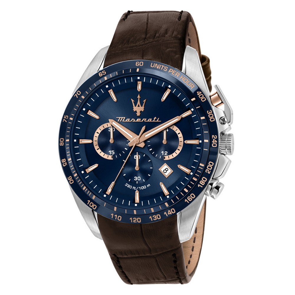 마세라티 남성 트라가도 가죽 스트랩 쓰리 아이즈 크로노그래프 쿼츠 시계 45mm R8871612037 201,100원