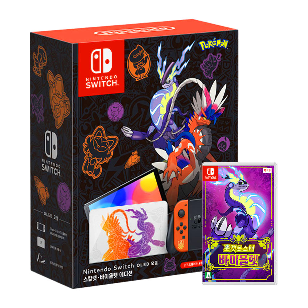 닌텐도 스위치 OLED 스칼렛 바이올렛 에디션 게임기 본체 + 포켓몬스터 바이올렛 게임칩 국내정품 529,300원