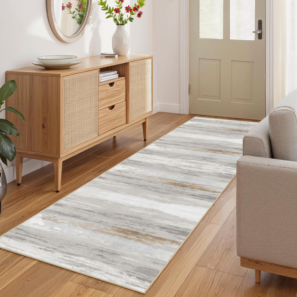 TRISEN 모던 심플 러너매트 크리스탈 벨벳 미끄럼방지 물세탁 쉬운 관리 현관 복도 소파옆 침대옆 주방 거실 서재 사계절 이사선물 그레이 골드 54,900원