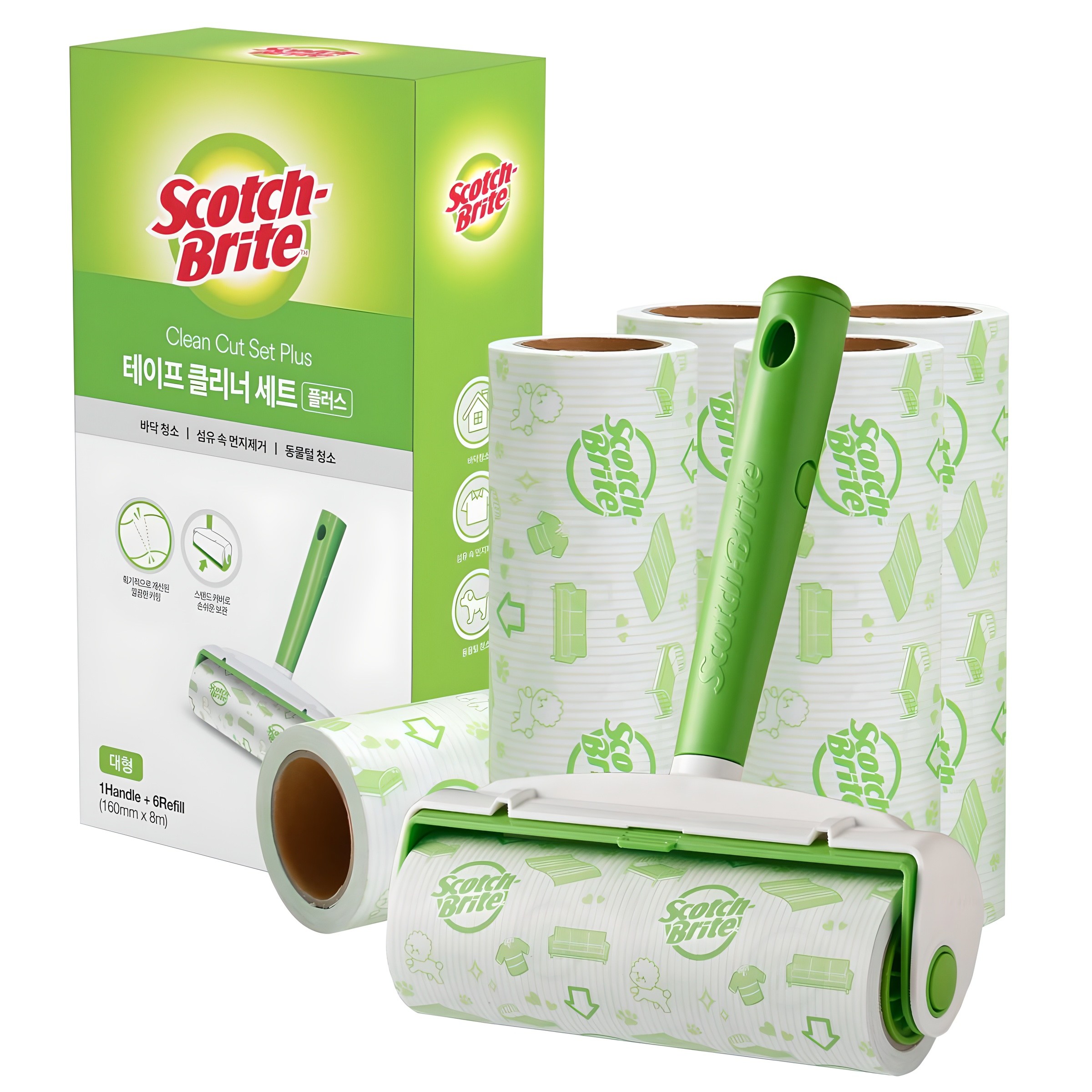 스카치브라이트 클린컷 테이프 클리너 세트 대형 스타터팩 핸들 + 리필 6개 31,500원