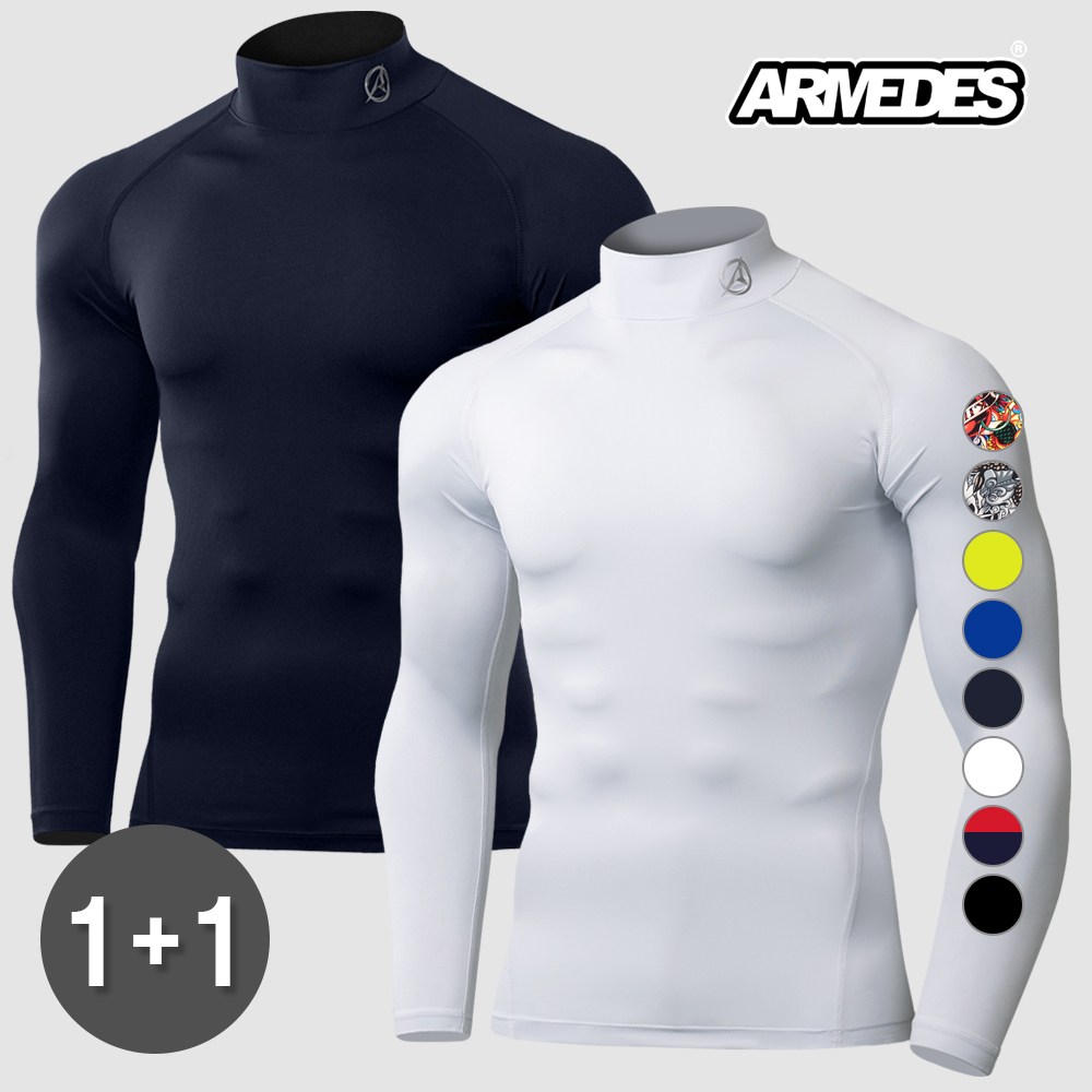 아르메데스 남성용 기능성 긴팔 터틀 언더레이어 2매세트 16,900원