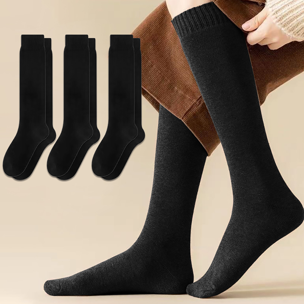 삭스판다 여성용 도톰한 겨울 방한 파일 반장 니삭스 3켤레 세트 6,900원