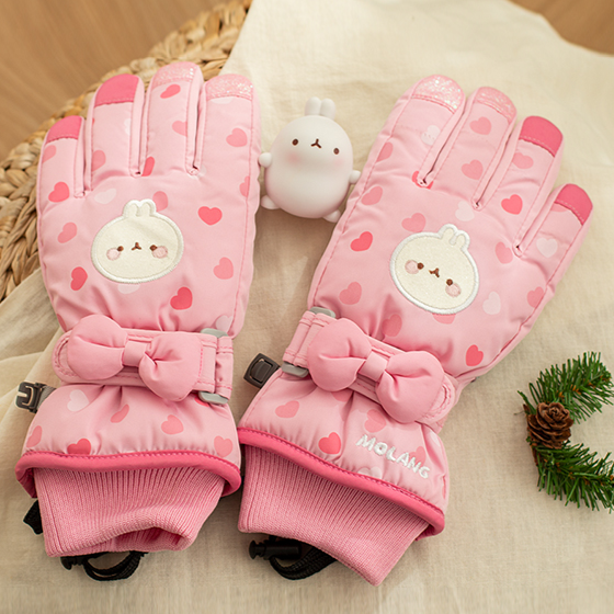 몰랑이 하트 봉봉 귀여운 여아스키장갑 보드장갑 패딩장갑 겨울 어린이장갑 14,500원
