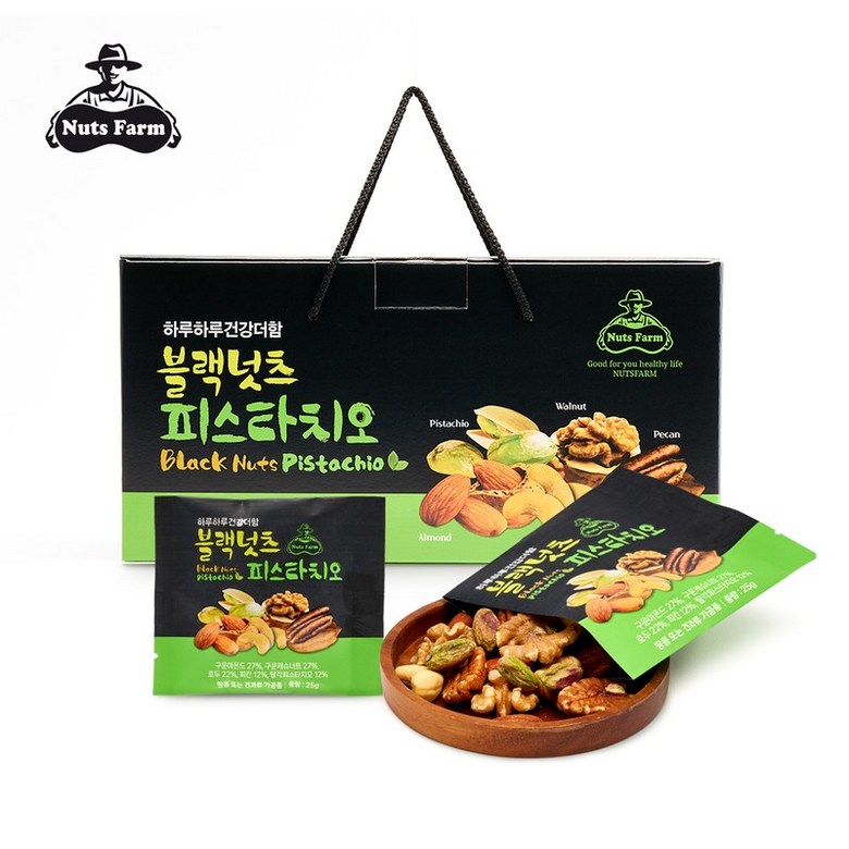 넛츠팜 블랙넛츠 피스타치오 견과 선물세트 25g x 60봉(1box) 116,000원