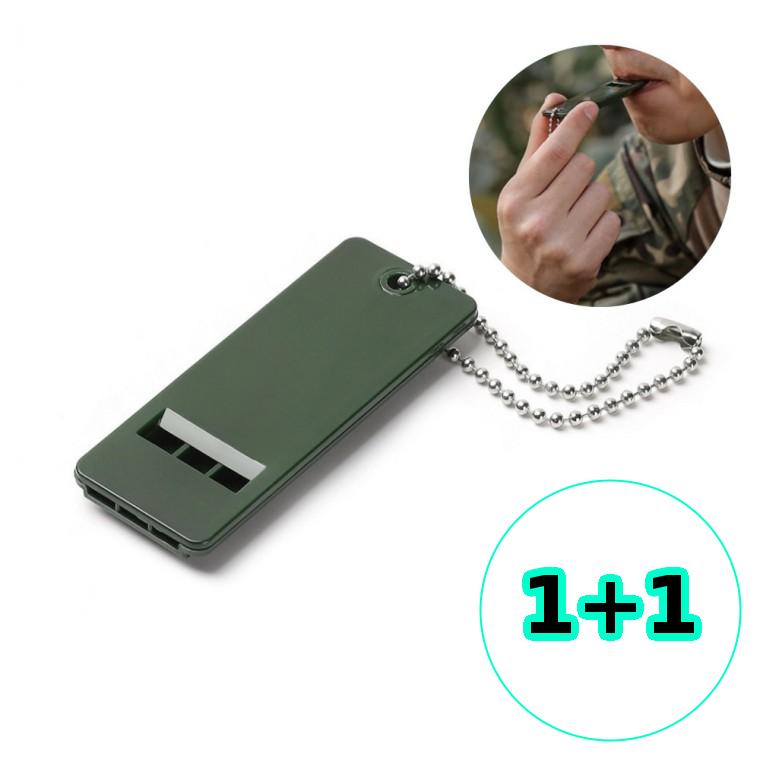 무지스 1+1 180db 고주파 고음 고데시벨 캠핑 등산 야외 생존 멀티사운드휘슬 카드형 슬림 호루라기 키링 9,600원