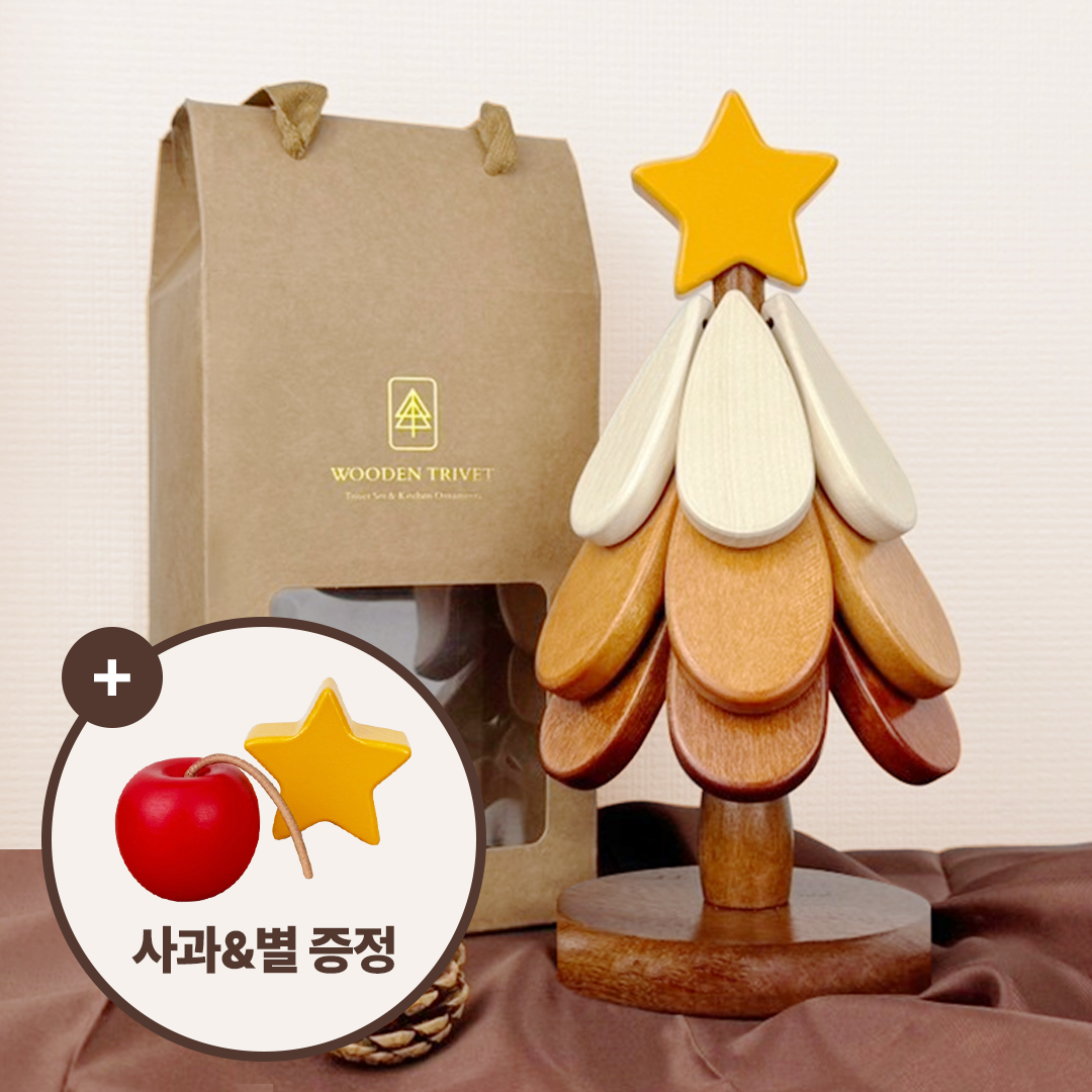 집똑똑이 공간절약 원목 냄비받침, 1개, 트리형 34,800원
