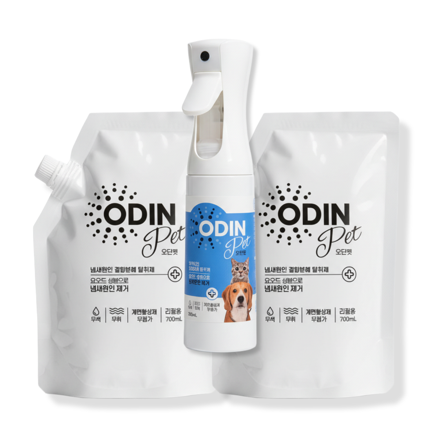[국내제조] 오딘펫 무향 스프레이 1개 + 리필용 2개 39,900원