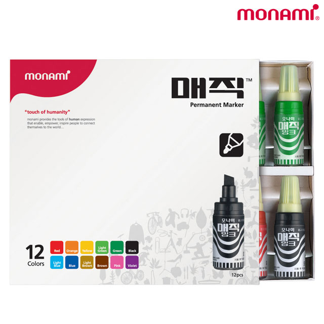 [모나미] 병매직 12색세트 - 유성매직세트 13,500원