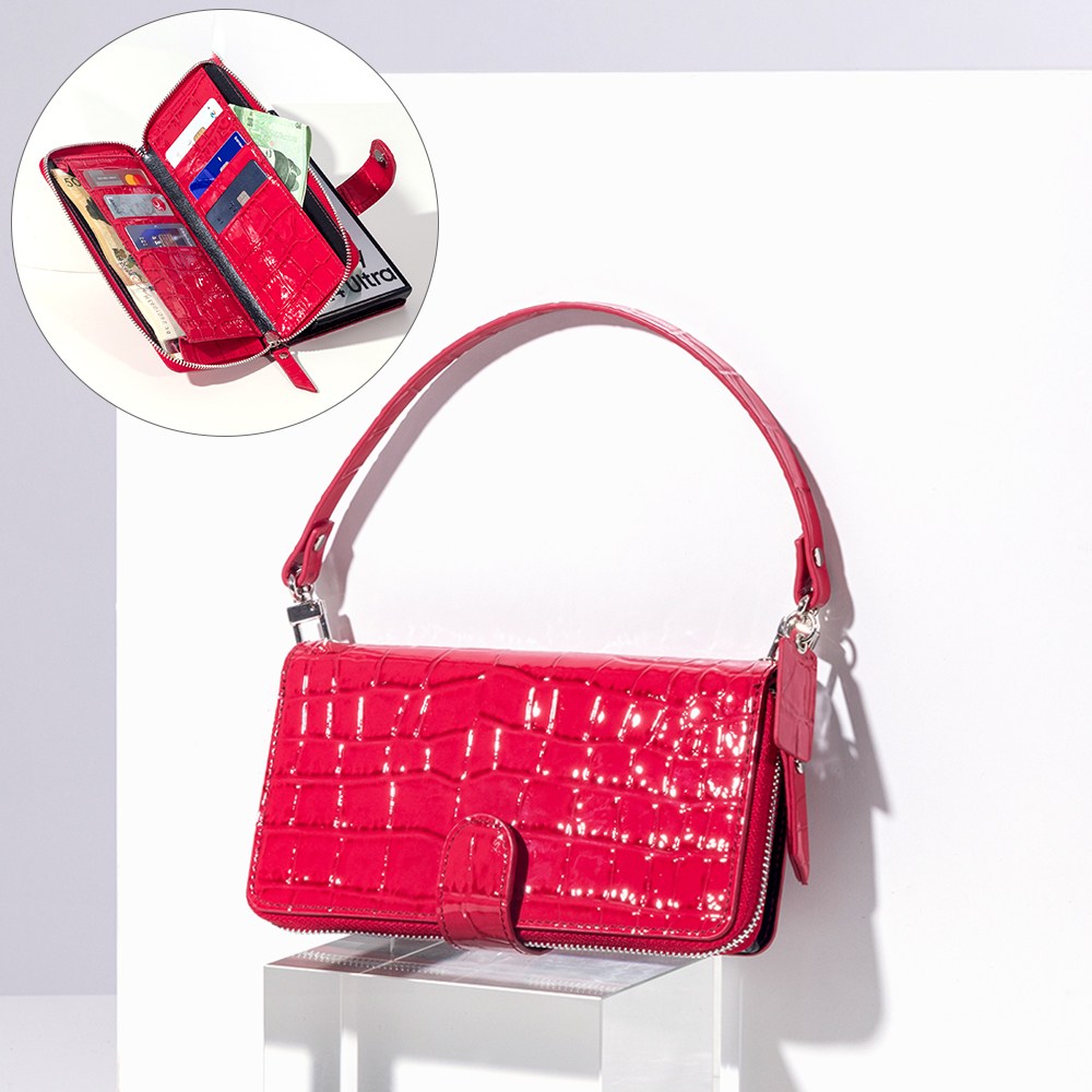 BonAtti HERES 천연소가죽 악어 지퍼 지갑 케이스+핸드스트랩 87,000원