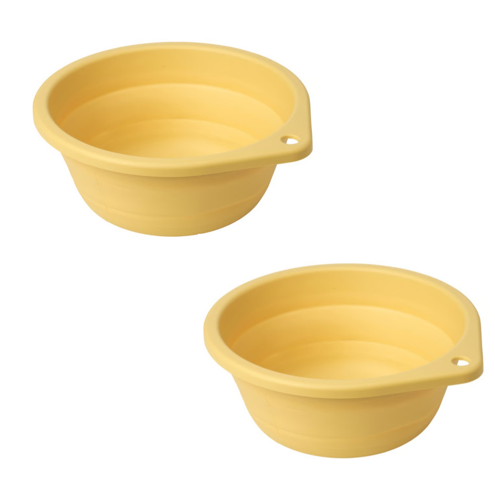 접이식 대야 다용도 빨래통 캠핑용 수납대야, 2개, 노랑 27cm 13,980원
