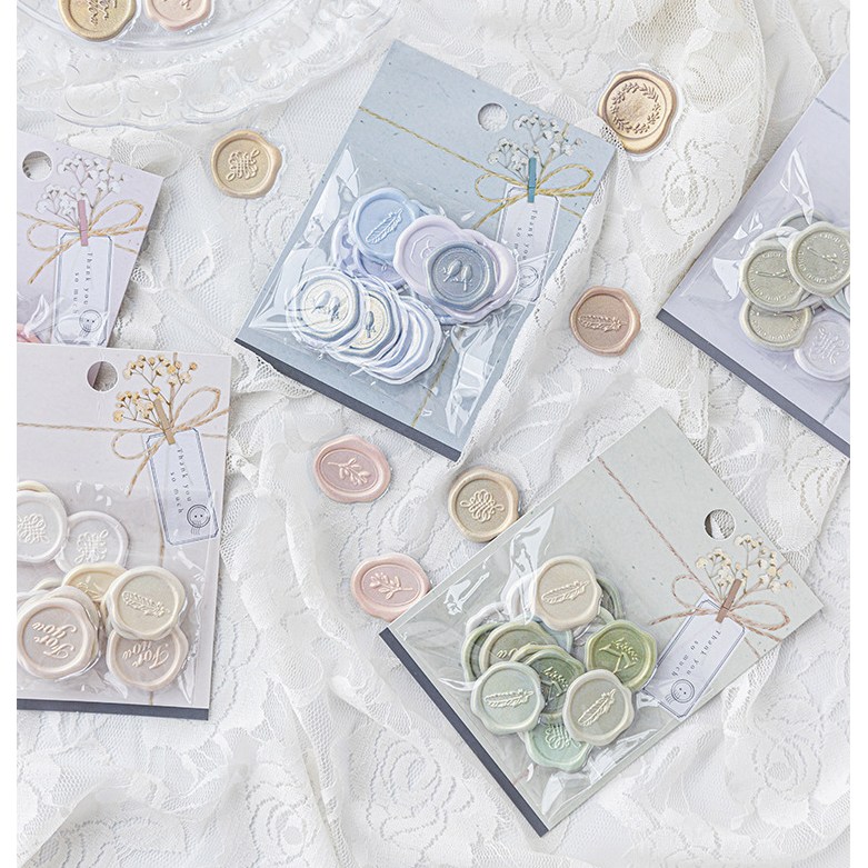 멜로우앤유 웨딩 카드 청첩장 에폭시 스티커 감사장 실링 봉투 왁스 스티커 도장 입체 스템프 씰링 2,700원