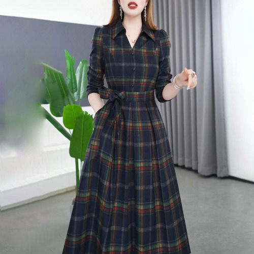 [COCOD] 픽스원피스/여성 체크셔츠 롱원피스 데일리룩 오피스룩 39,000원