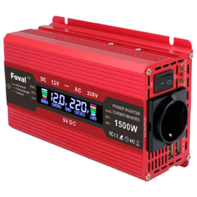 루앤 차량용 LCD 인버터 유사계단파 2000W 220V 60hz 한국형 KC인증, 1개 69,000원