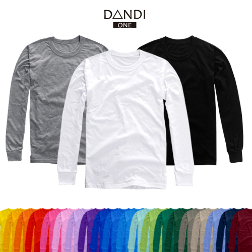 단디원 긴팔 30수 라운드 시보리 무지티 면티 긴팔티 흰면티 7,200원