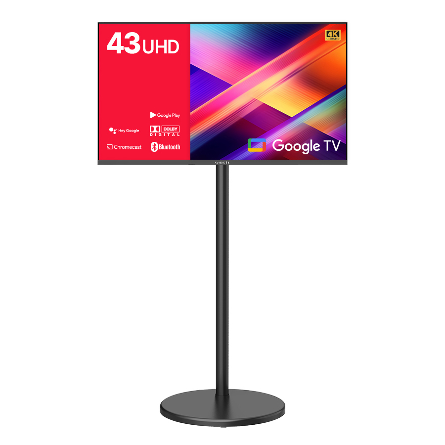와이드뷰 4K UHD LED 구글3 스마트 TV + 삼탠바이미 이동식 거치대 블랙 세트, 109cm(43인치), WGE43UT1(TV), EKWBYME38(거치대), 스탠드형, 고객직접설치 383,000원