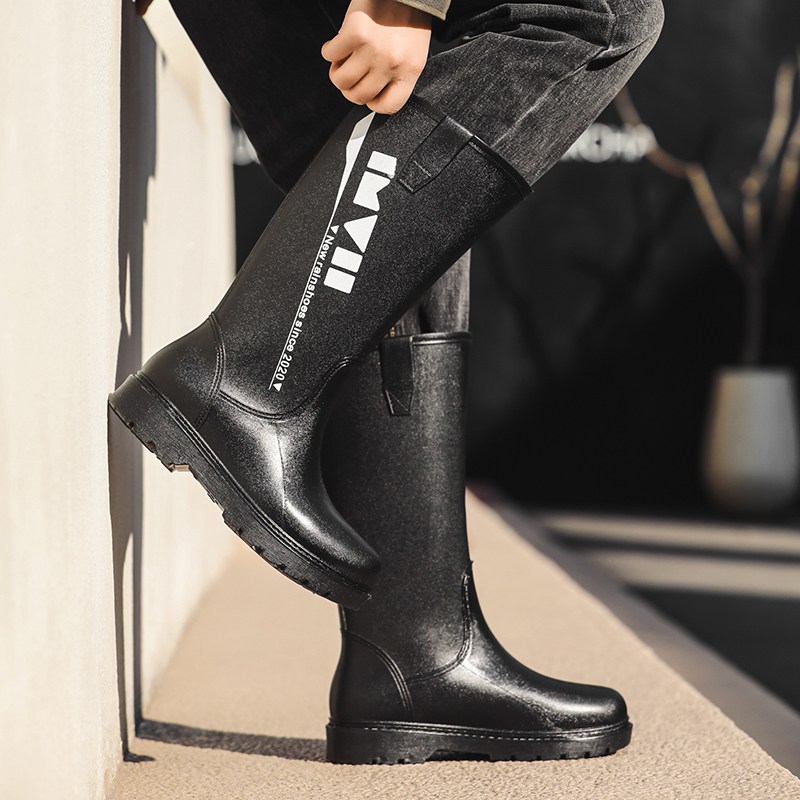 TIMEPURE 패션 레인부츠 독일식 하이컷 방수화 미끄럼 방지 낚시 주방 작업용 고무장화 22,900원