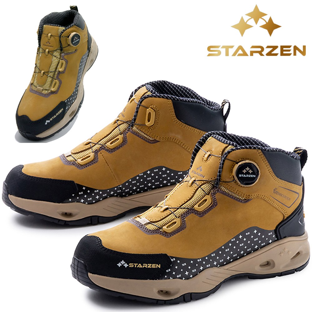 스타젠 안전화 방수 다이얼 논슬립1등급 보통작업용 카키 천연누박가죽 에어 아치 인솔 통기성 공기순환 구조 가볍고 편안한 쿠션감 94,600원
