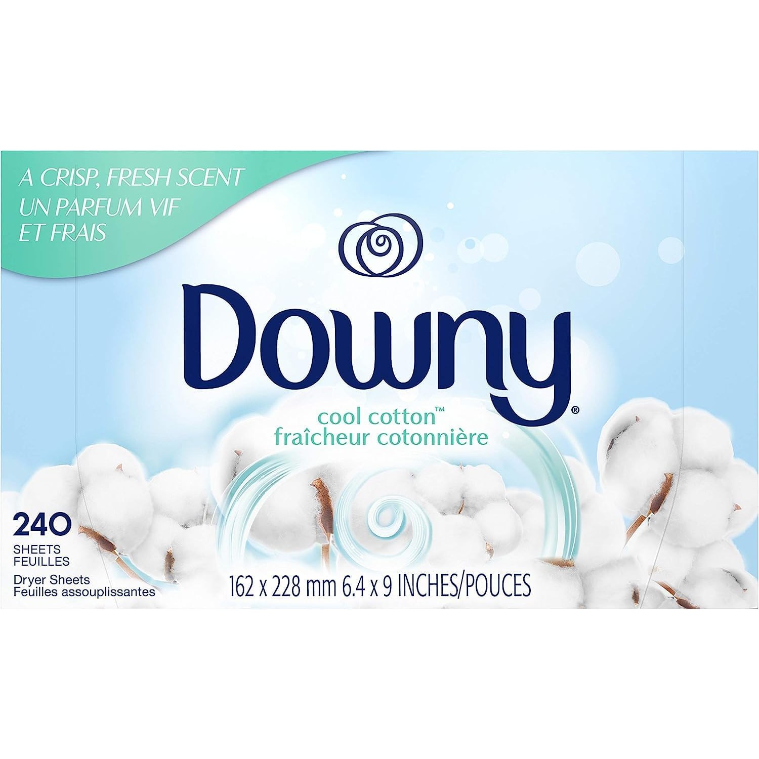 Downy 다우니 섬유 유연제 쿨 코튼 240매 시트 섬유유연제 13,800원