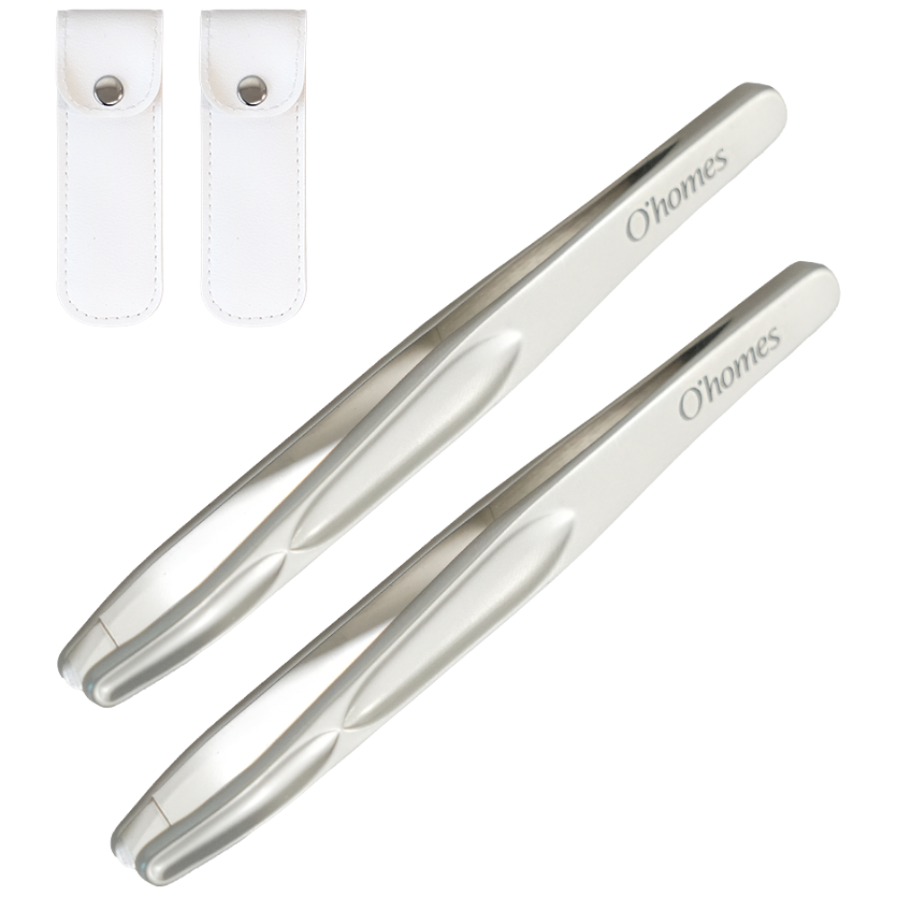 오홈즈 미세모 눈썹 안전 트위저 족집게, 2세트, 실버 8,600원