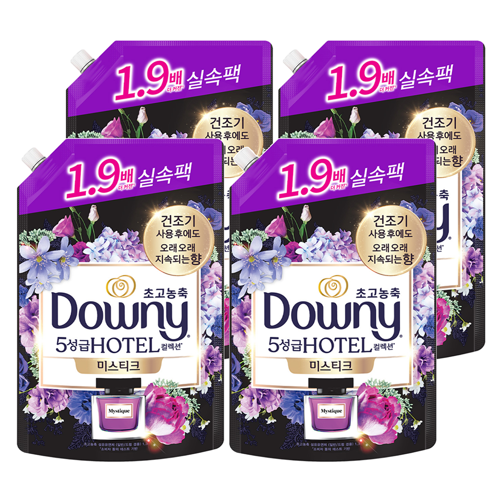 다우니 초고농축 호텔 컬렉션 섬유유연제 미스티크 리필, 1.35L, 4개 27,740원