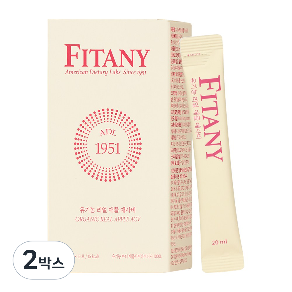 [FITANY] 피타니 유기농 리얼 애플 애사비 자연발효 애플사이다비니거 100%, 2박스, 300ml 59,000원