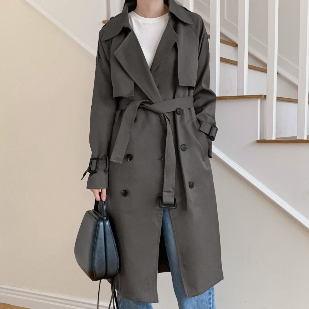 우아글로벌 루즈핏 롱 클래식 트렌치코트 48,900원