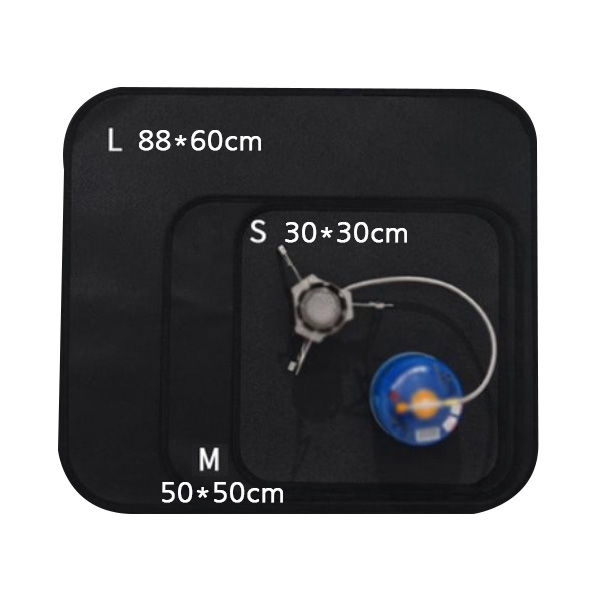 콜럼버스 캠핑 방염포 방염 매트 화로대 방열 시트 난로 화재예방 실리콘코팅 사각, 1개, 블랙_S(30*30cm) 6,870원