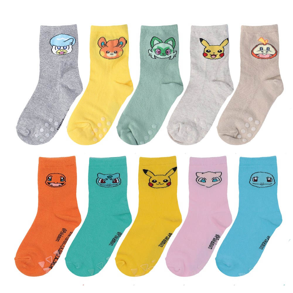 포켓몬스터 1세대 9세대 캐릭터 양말 10켤레 미끄럼방지 피카츄 꼬부기 파이리 이상해씨 뮤 나오하 뜨아거 빠모 캐릭터 봄 가을 중목 요술 양말 20,390원
