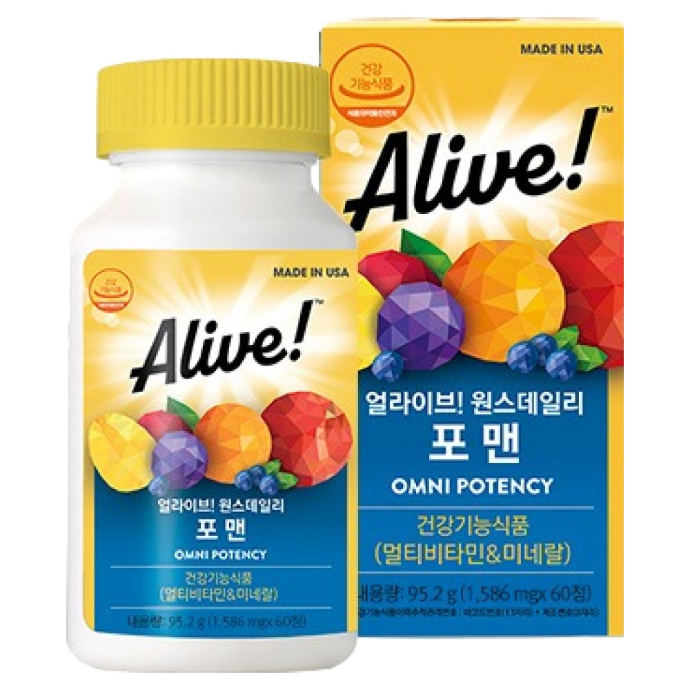 얼라이브 원스데일리 포 맨 멀티비타민, 60정, 1개 23,790원