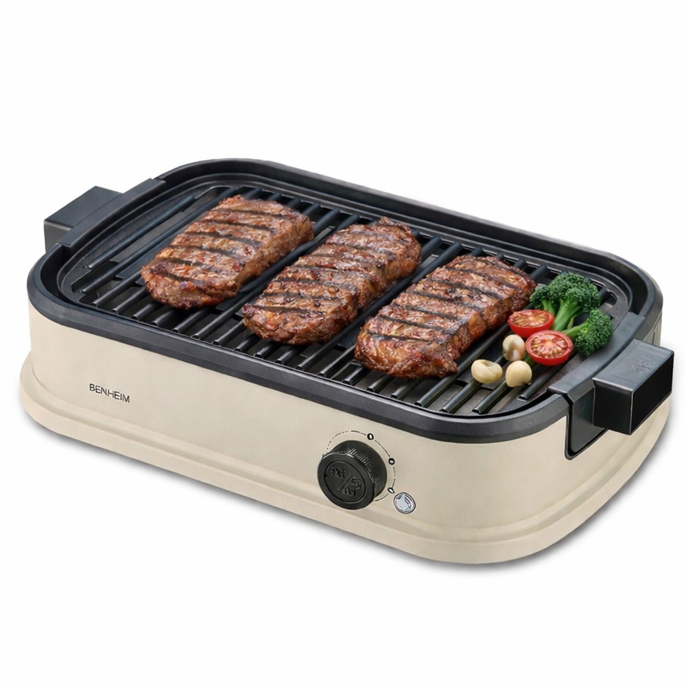 벤하임 연기먹는 전기그릴 분리형 무연그릴 3중공기순환구조, BKGL-1800W, 베이지, BKGL-1800W 81,900원