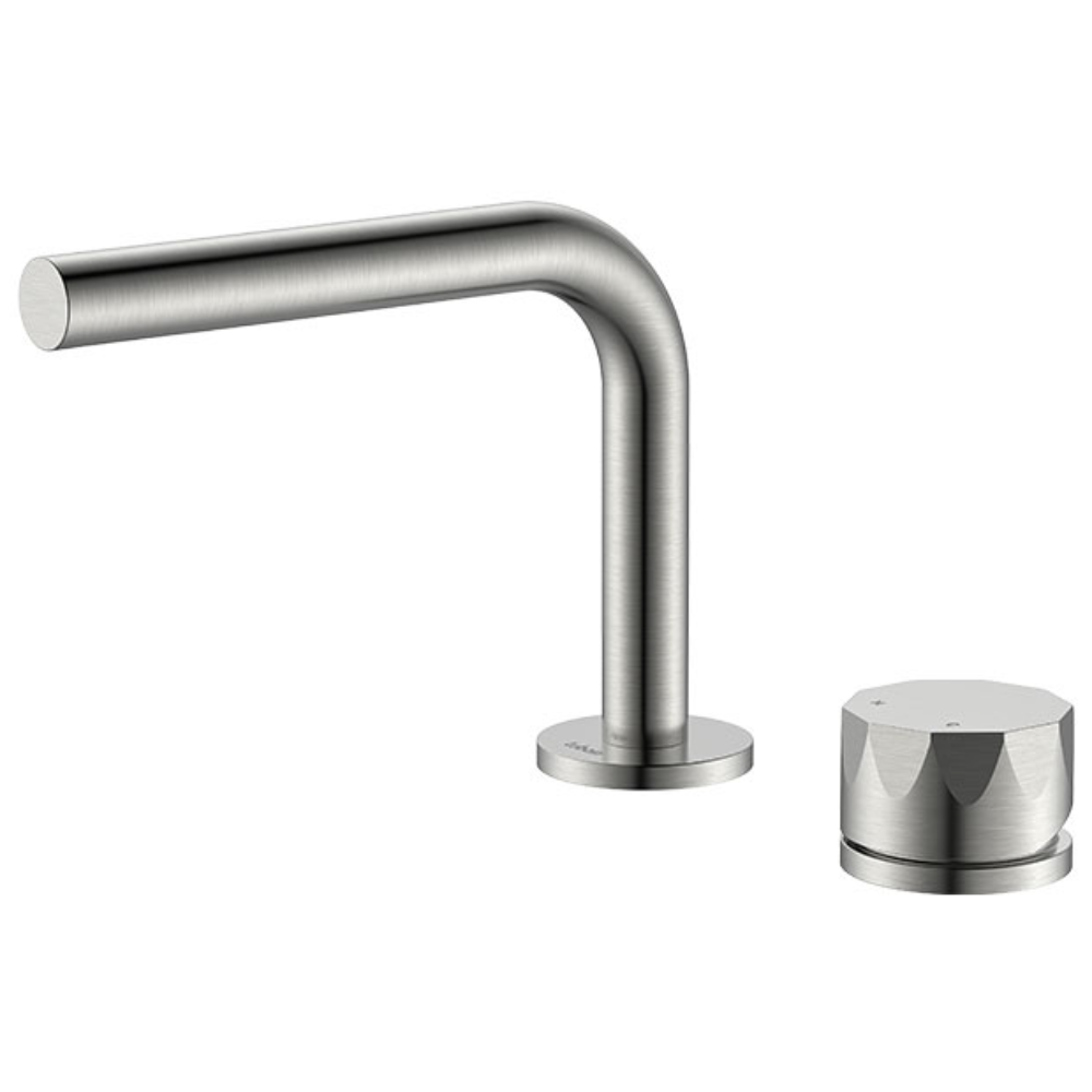 루바인 토브 친환경 투홀 세면수전 (세면대 세면기 수도꼭지) (절수 1등급) 실버 헤어라인 (사틴 니켈) FT012S/H, 1개 240,000원