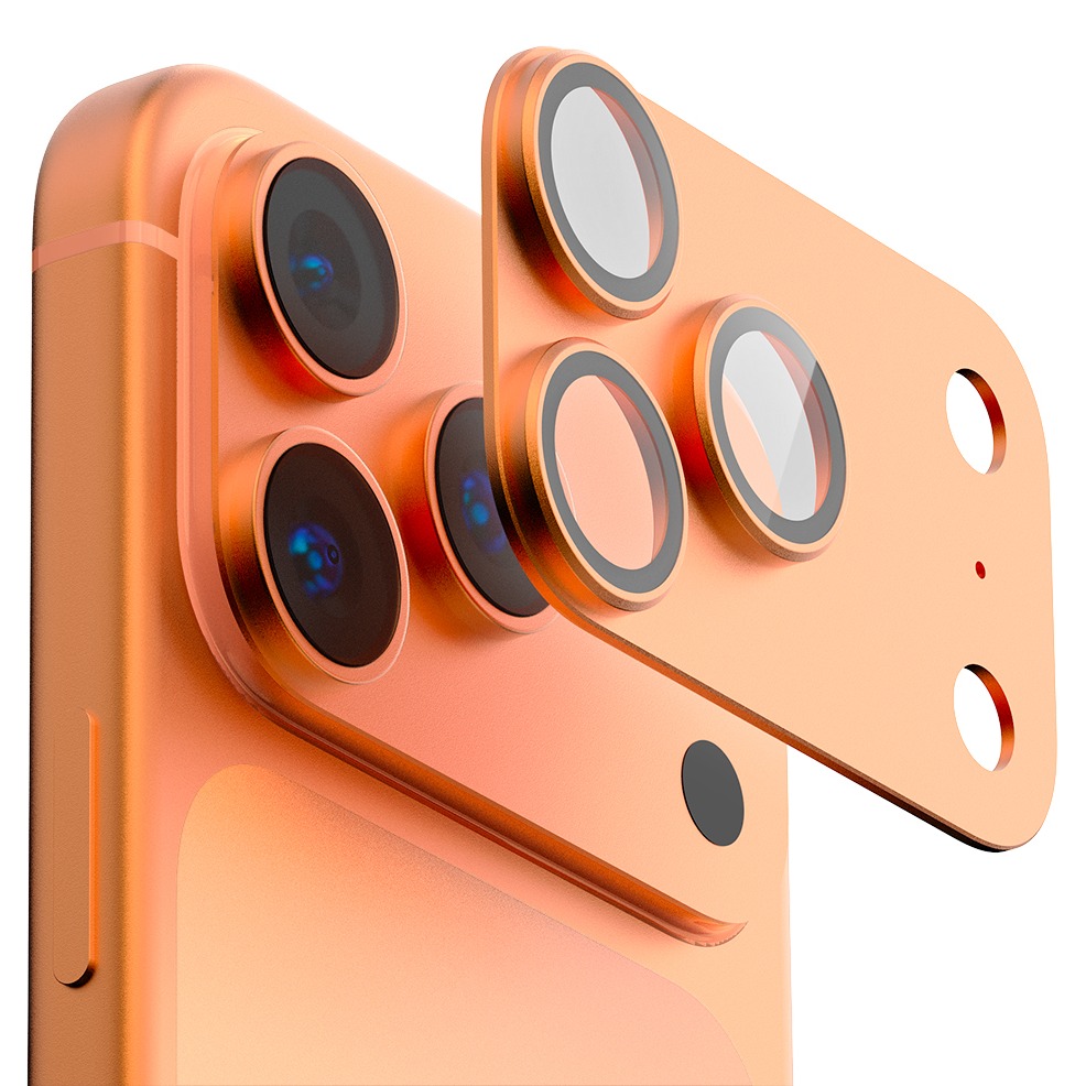 구스페리 일체형 빛번짐 차단 메탈 카메라섬 풀커버 보호필름 세트 오렌지 6,900원