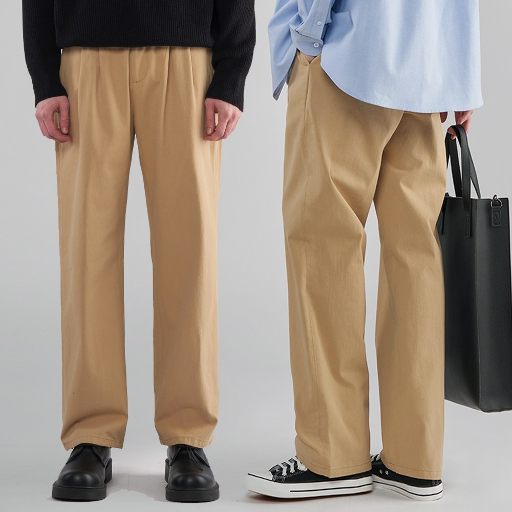 팀스핏(품질보증) 남성용 30~38 빅사이즈 투턱 세미 와이드 코튼 면바지 치노팬츠, 현재가 28,900원