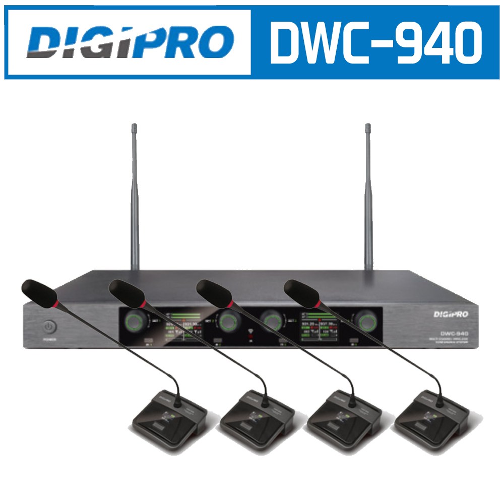 [마하사운드 정품] 디지프로 무선 4채널 구즈넥마이크 DWC-940 회의용 화상회의 DIGIPRO 1,500,000원