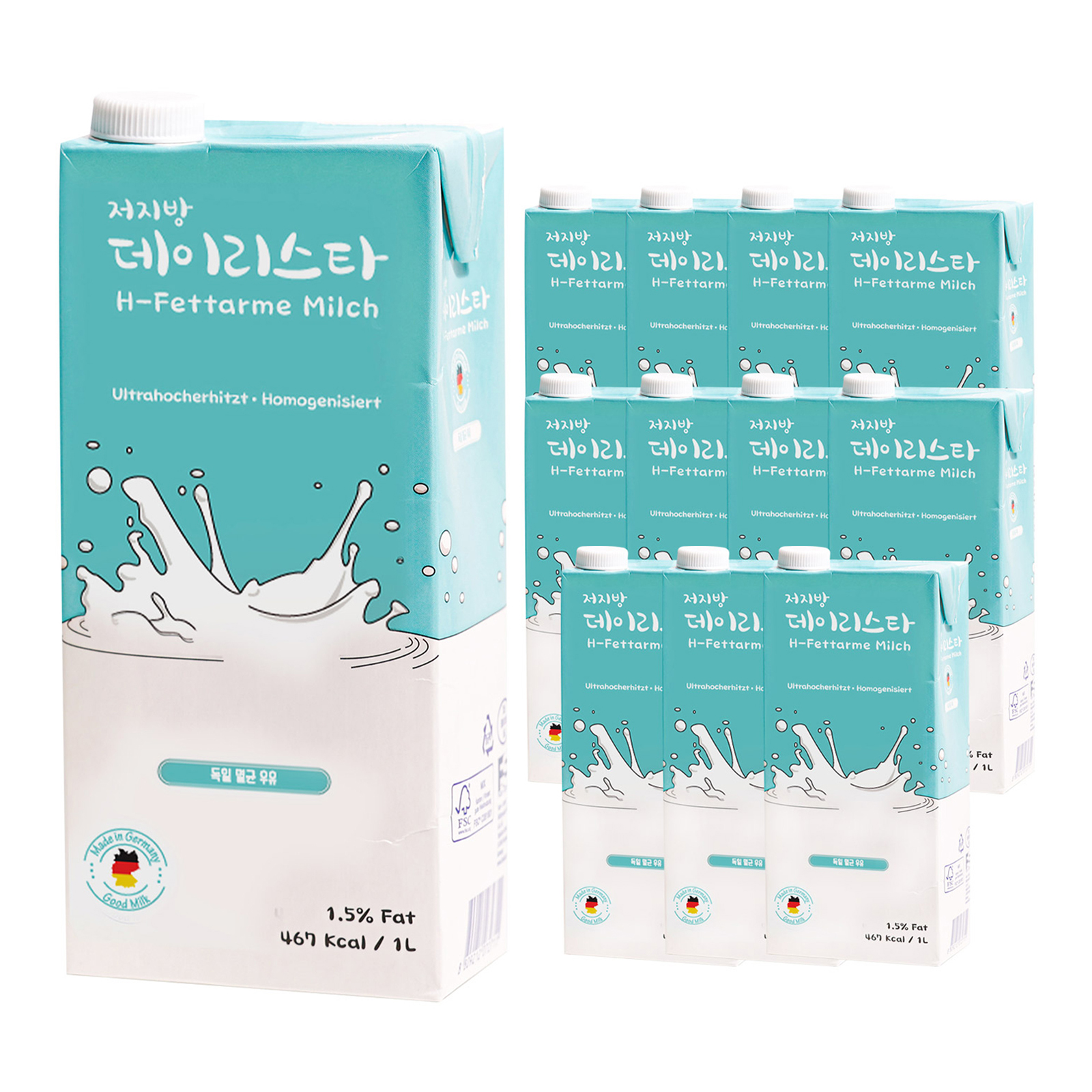 데이리스타 밀쉬 저지방 멸균우유, 1L, 12개 26,400원