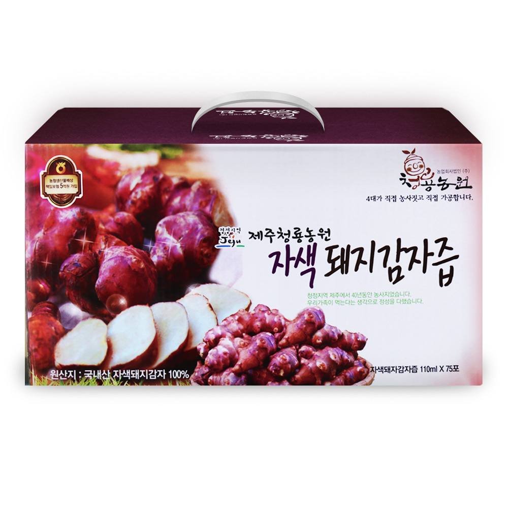 청룡농원 제주산 자색돼지감자즙 110ml x 75개입 67,500원