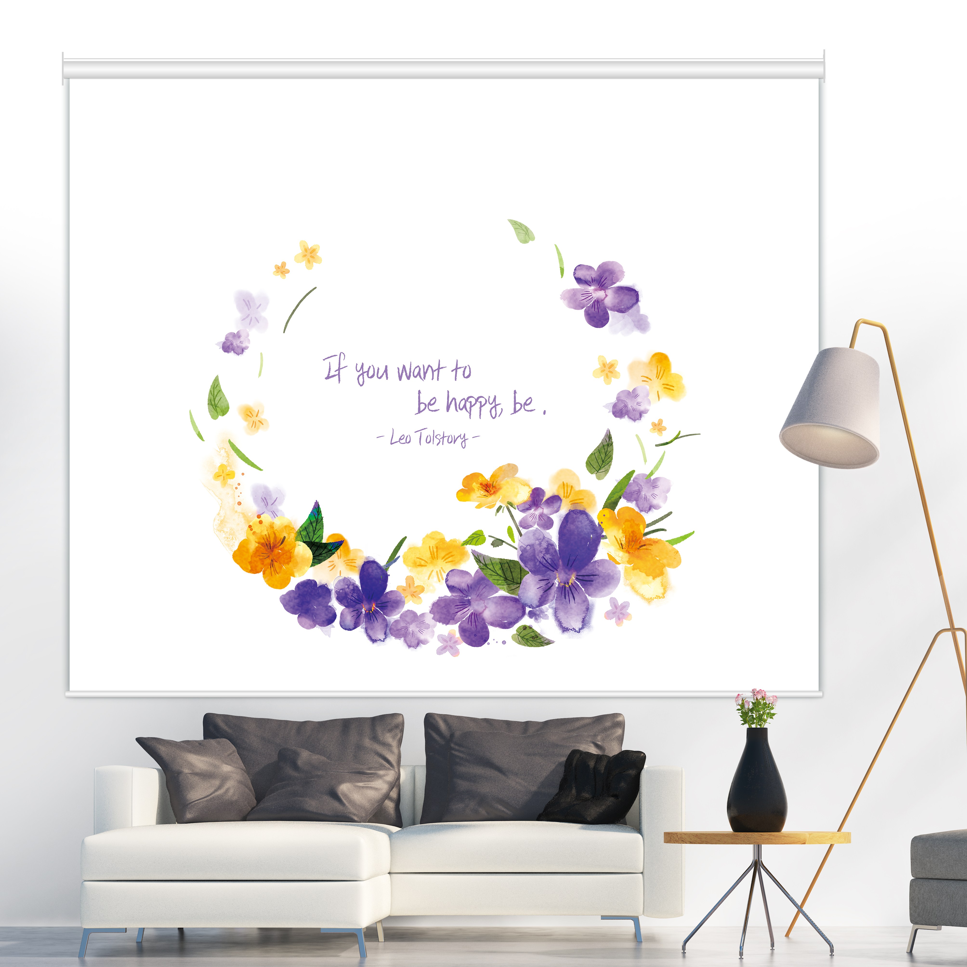 [아르테홈] 실사 암막롤스크린 (수채화 수채보라) 47,000원