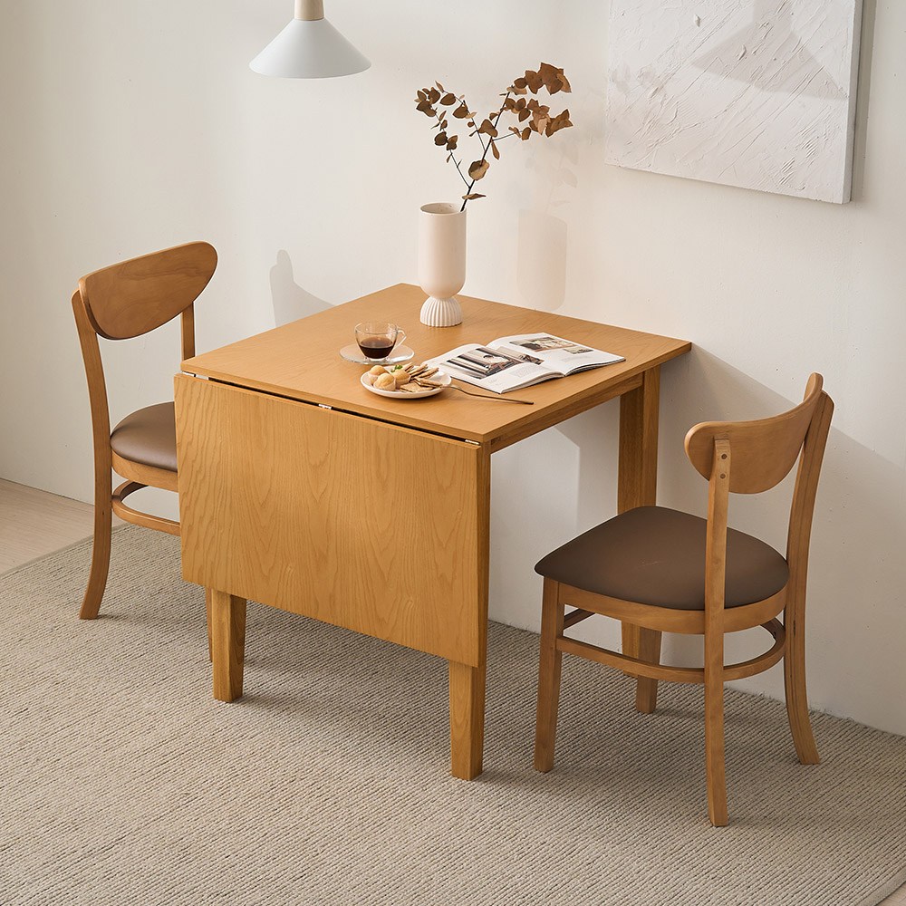 핀란디아 레이나 접이식 2인 고무나무 식탁세트(의자2) 의자포함 229,000원