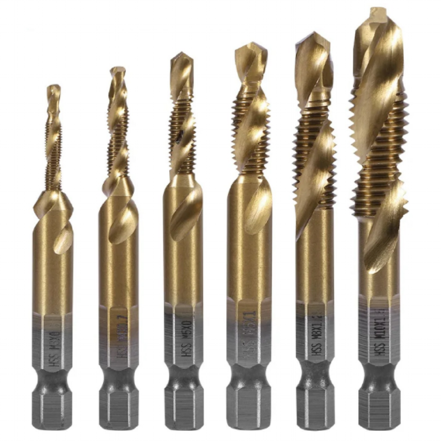플로메리아 탭핑비트 6종세트 HSS 4341 육각 임팩드릴 호환 드릴탭 비트 나사탭 탭드릴 나사선 드릴비트 디버링 18,500원